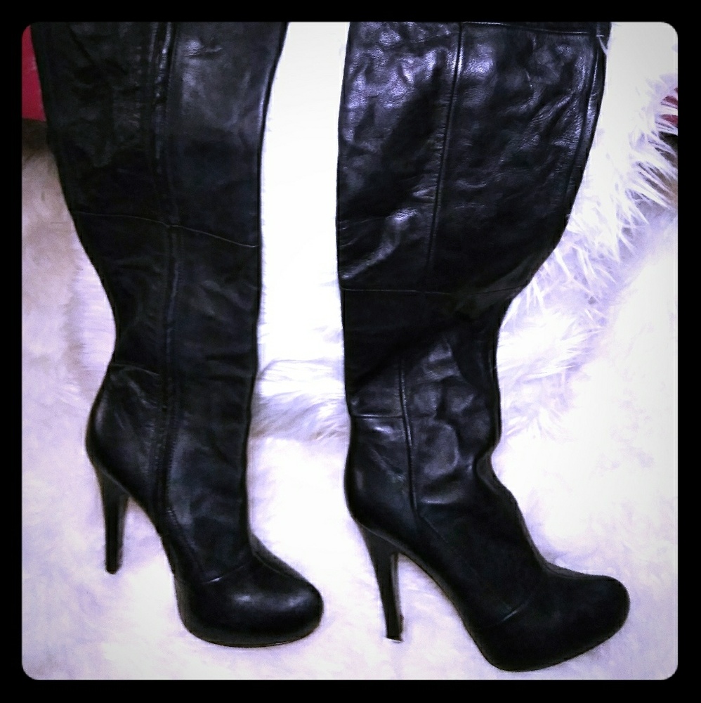 Sexy Thigh High Leather Boots